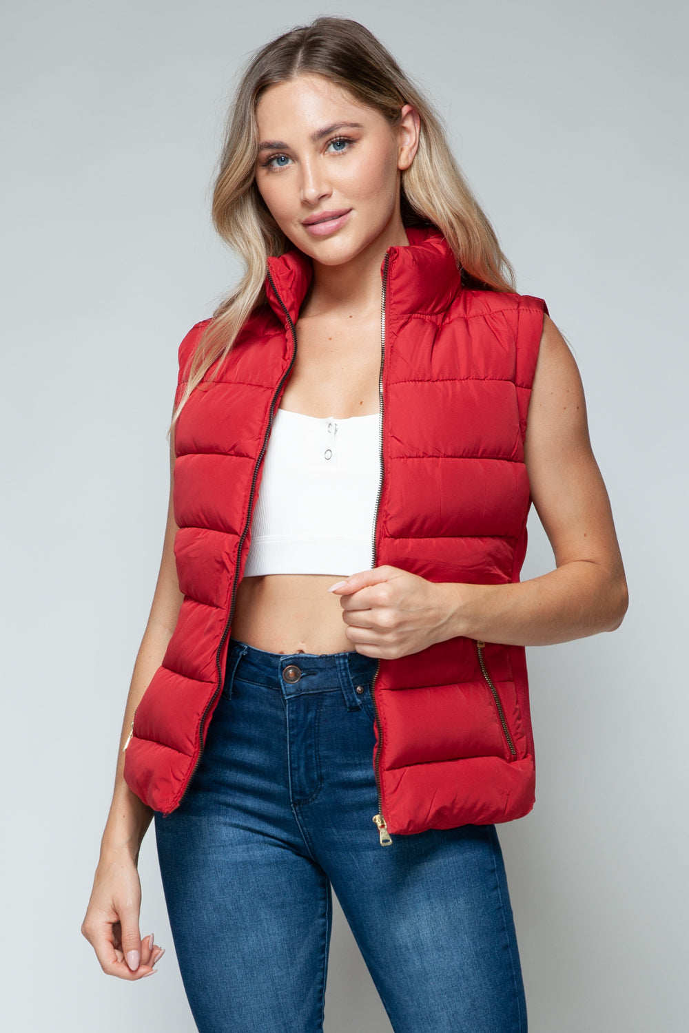 Snobbish Zip Up Turtleneck Vest with Pockets - Life's Fun Treasures