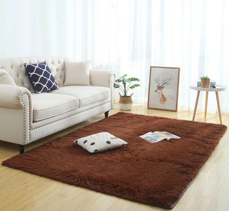 Silky Fluffy Carpet Modern Home Decor Long Plush Shaggy Rug.