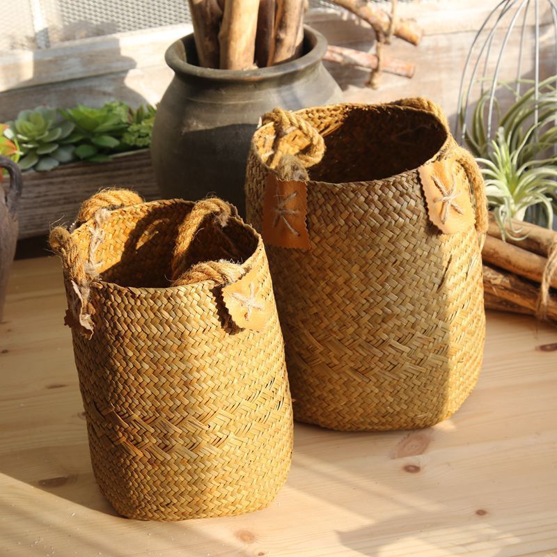 Hand woven basket flower basket basket rattan.