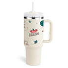 40 Oz Tumbler With Handle Straw Insulated, Stainless Steel Spill Proof Vacuum Coffee Cup Tumbler With Lid Tapered Mug Gifts For Valentine Lover Suitable For Car Gym Office Travel.