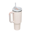 40 Oz Tumbler With Handle Straw Insulated, Stainless Steel Spill Proof Vacuum Coffee Cup Tumbler With Lid Tapered Mug Gifts For Valentine Lover Suitable For Car Gym Office Travel.