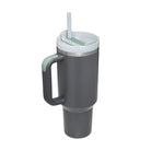 40 Oz Tumbler With Handle Straw Insulated, Stainless Steel Spill Proof Vacuum Coffee Cup Tumbler With Lid Tapered Mug Gifts For Valentine Lover Suitable For Car Gym Office Travel.