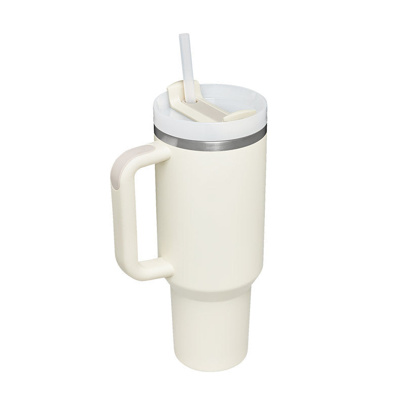 40 Oz Tumbler With Handle Straw Insulated, Stainless Steel Spill Proof Vacuum Coffee Cup Tumbler With Lid Tapered Mug Gifts For Valentine Lover Suitable For Car Gym Office Travel.