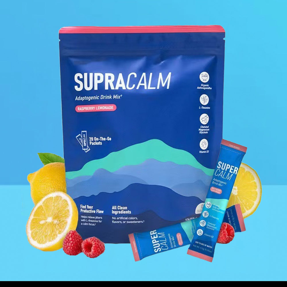 Nello Supercalm Powdered Drink Mix, Raspberry Lemonade, L Theanine, Ksm-66 Ashwagandha, Magnesium Glycinate, Vitamin D 3, Supplements For Relaxation & Focus, No Sugar, Non GMO, On The Go.