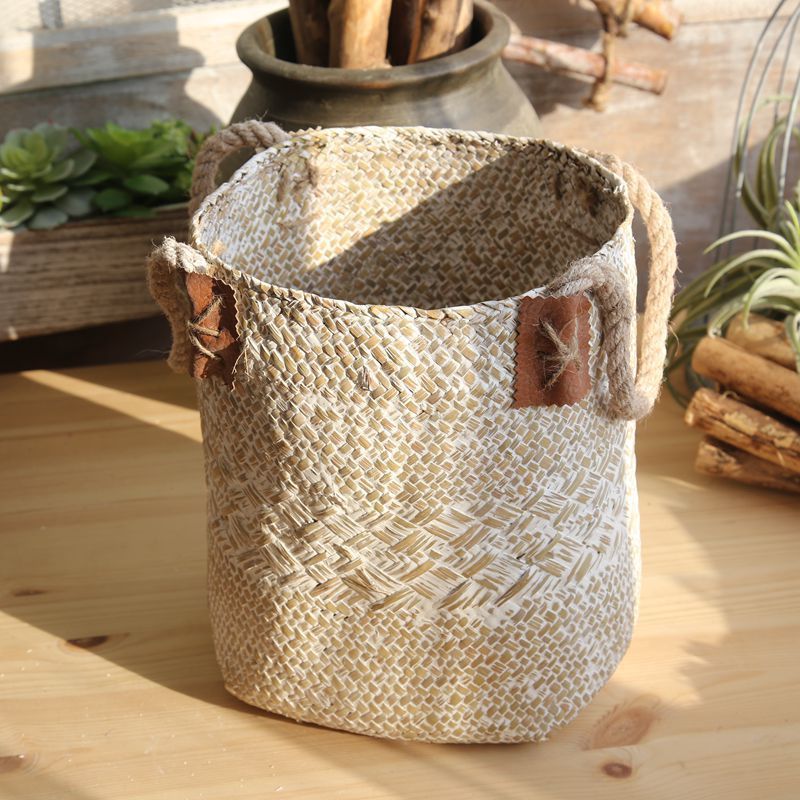 Hand woven basket flower basket basket rattan.