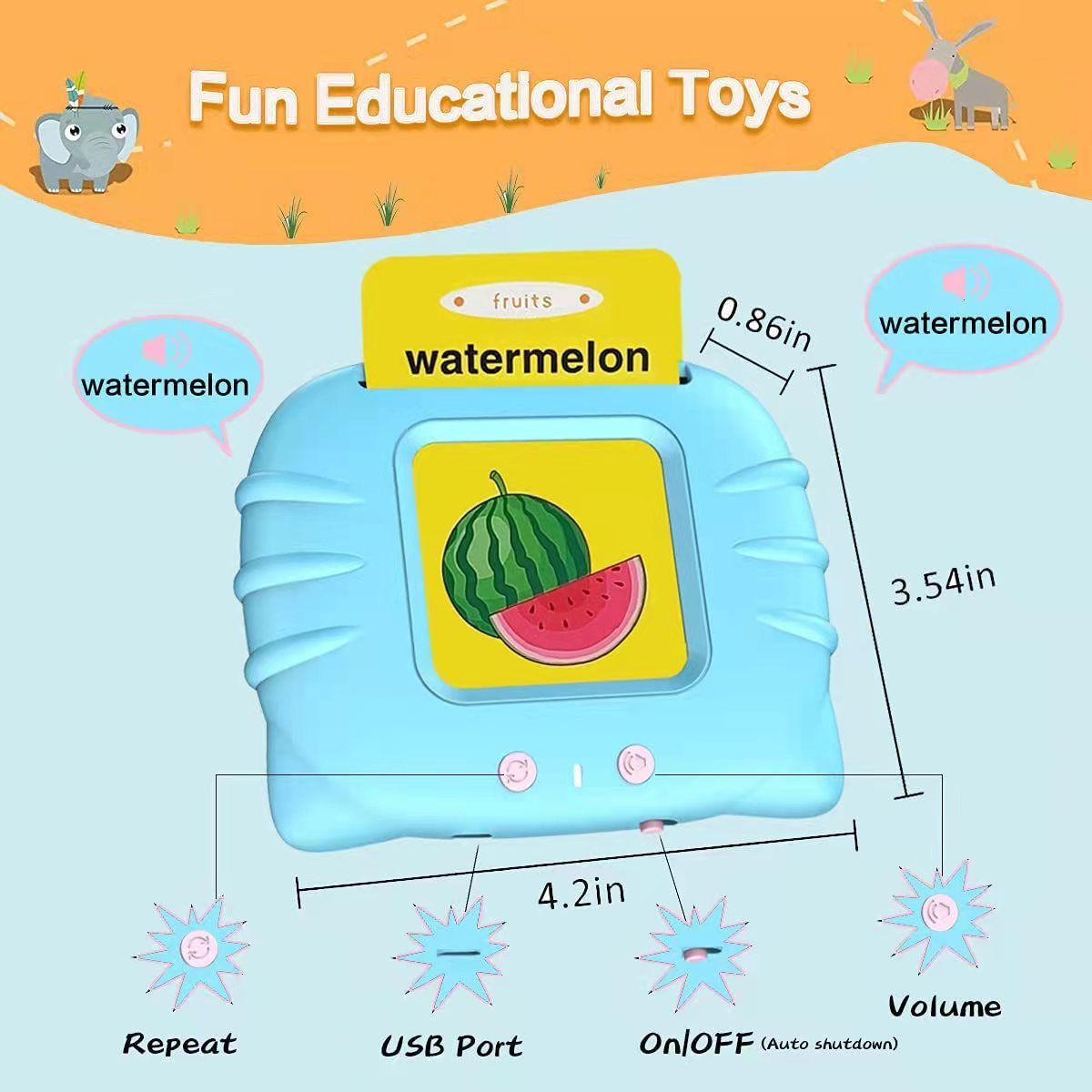 Children's Enlightening Early Education Smart Pure English Card.