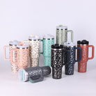 40 Oz Tumbler With Handle Straw Insulated, Stainless Steel Spill Proof Vacuum Coffee Cup Tumbler With Lid Tapered Mug Gifts For Valentine Lover Suitable For Car Gym Office Travel.