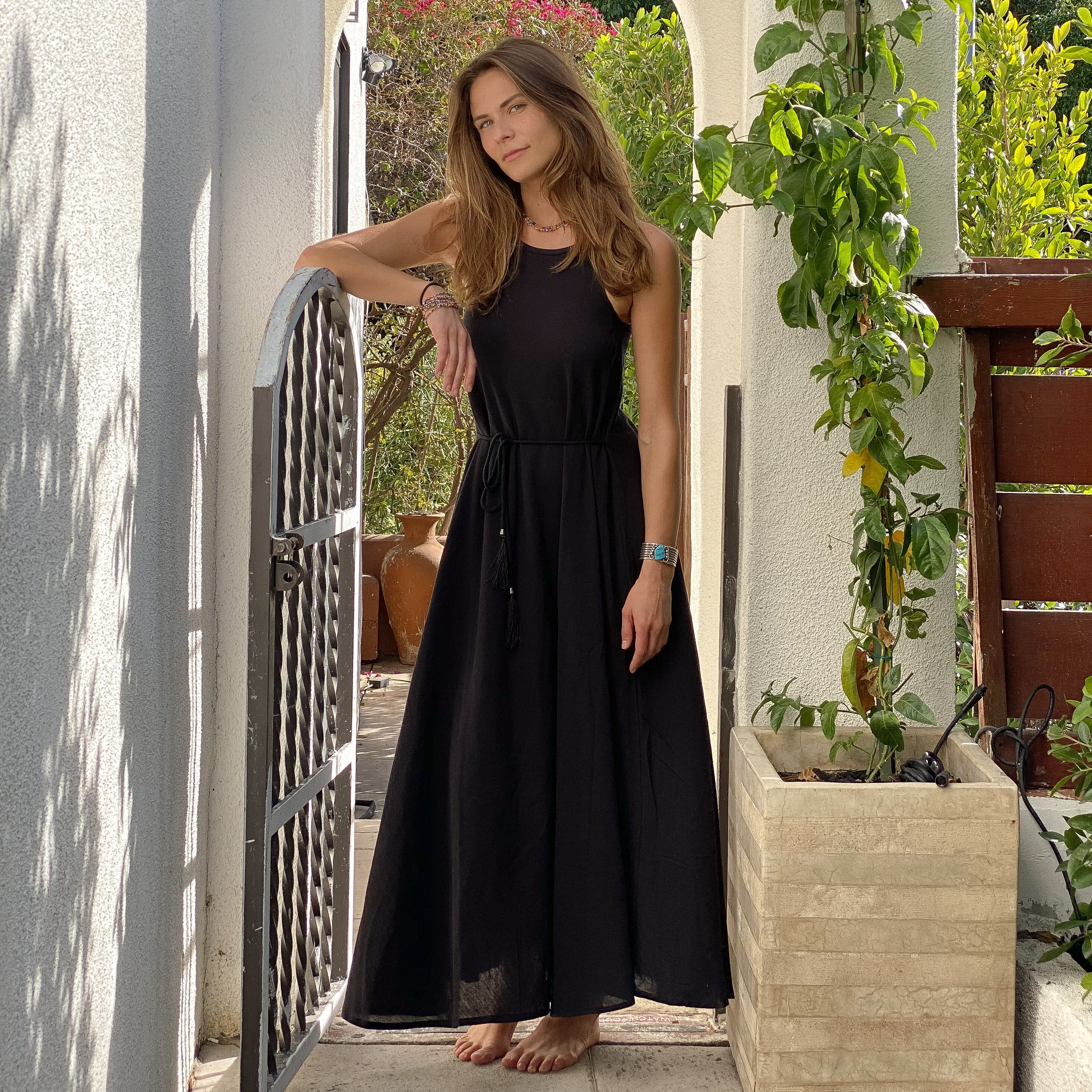 CALLIE MAXI DRESS - BLACK - Life's Fun Treasures