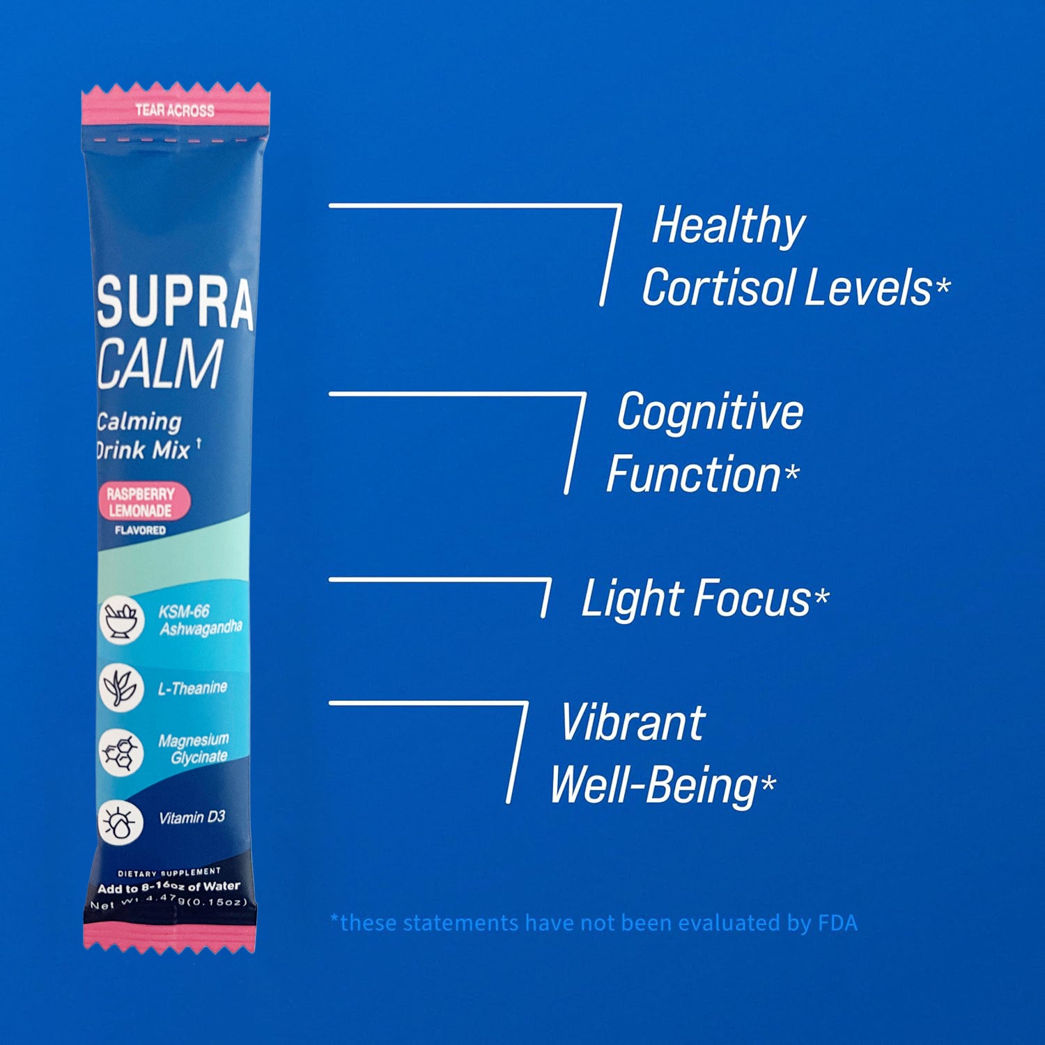 Nello Supercalm Powdered Drink Mix, Raspberry Lemonade, L Theanine, Ksm-66 Ashwagandha, Magnesium Glycinate, Vitamin D 3, Supplements For Relaxation & Focus, No Sugar, Non GMO, On The Go.
