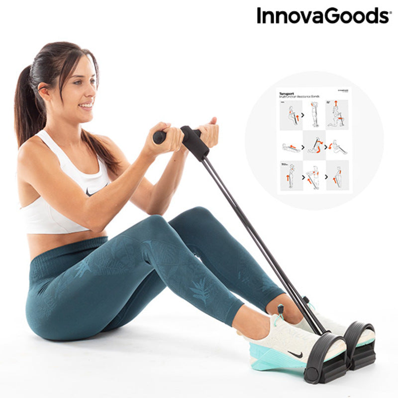 Multifunction Resistance Elastic Bands with Exercise Guide Tensport - Life's Fun Treasures