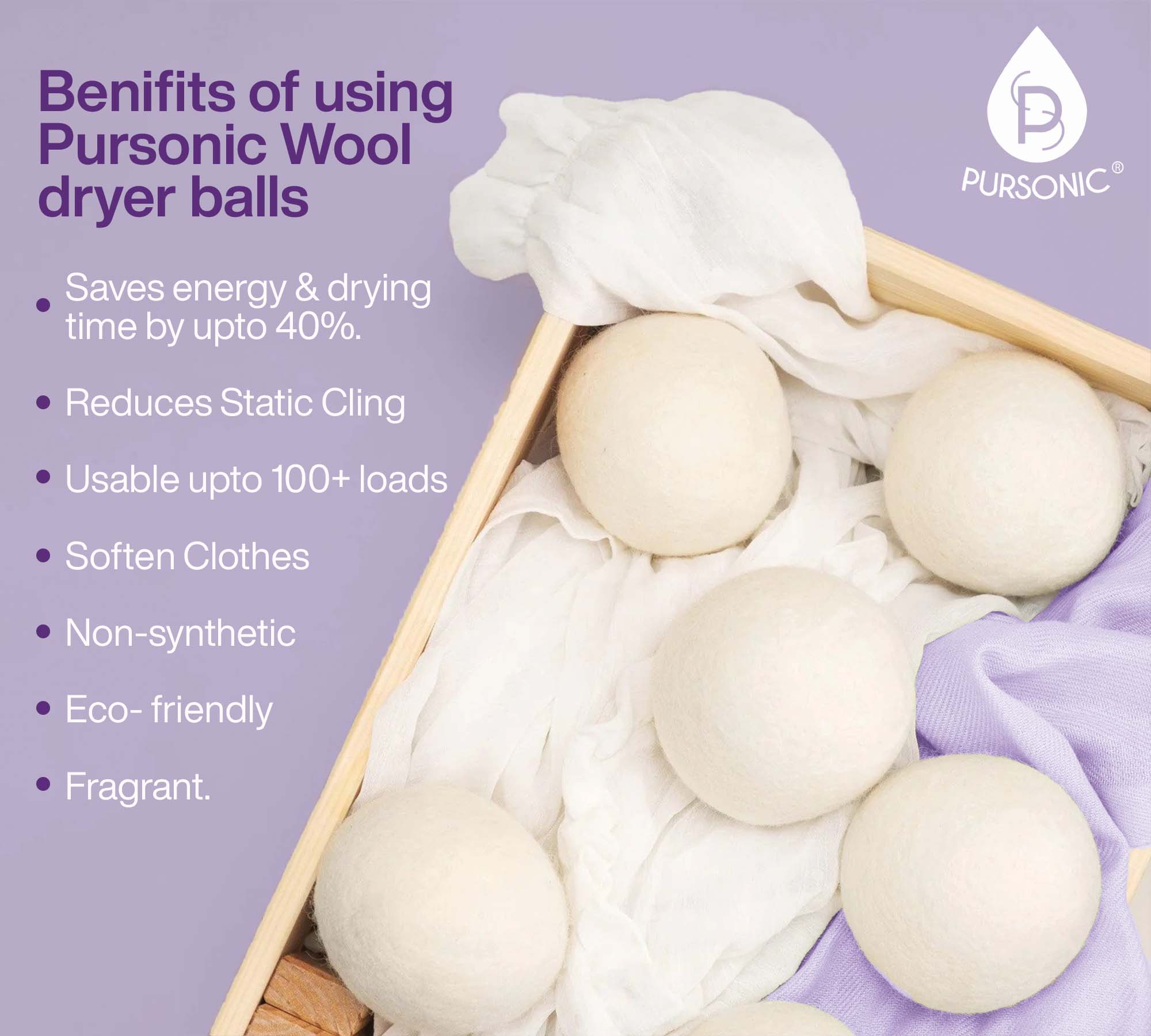 Wool Dryer Balls Bundle - Reusable Laundry Balls Made from Pure New - Life's Fun Treasures