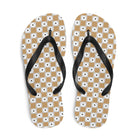 Beige and White Chequered Design. Flip-Flops - Life's Fun Treasures
