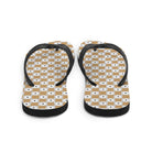 Beige and White Chequered Design. Flip-Flops - Life's Fun Treasures