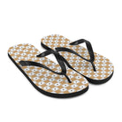 Beige and White Chequered Design. Flip-Flops - Life's Fun Treasures