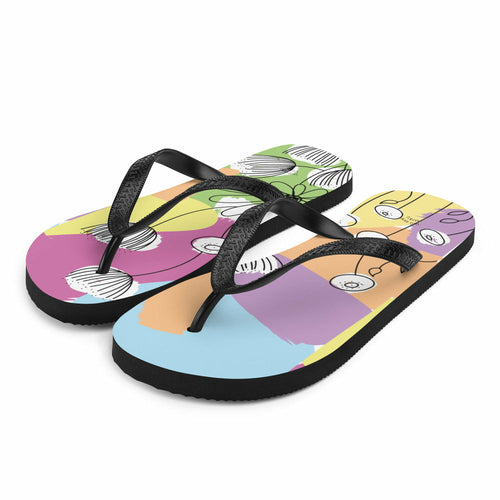 Pretty Pastel Flower Print Flip-Flops - Life's Fun Treasures