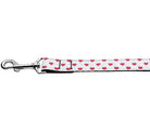 Pet Dog & Cat Nylon Collar or Leash, "White and Red Dotty Hearts" - Life's Fun Treasures