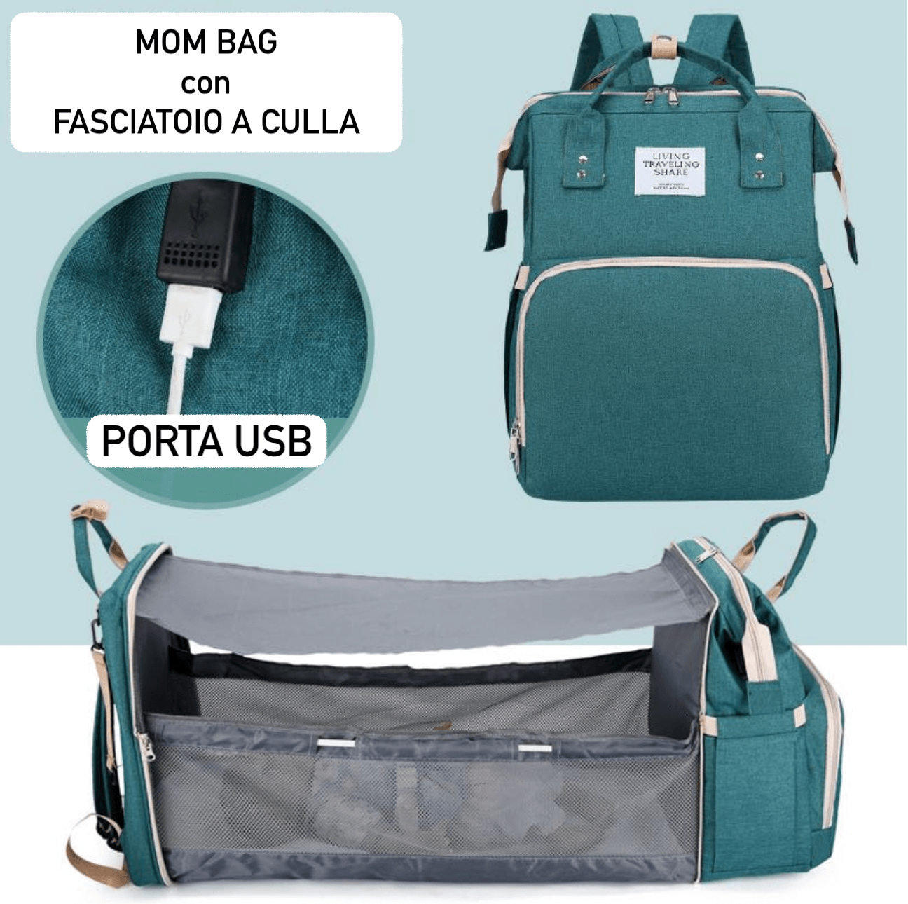 Mom's Bag - Zaino Cambio con Fasciatoio - Life's Fun Treasures