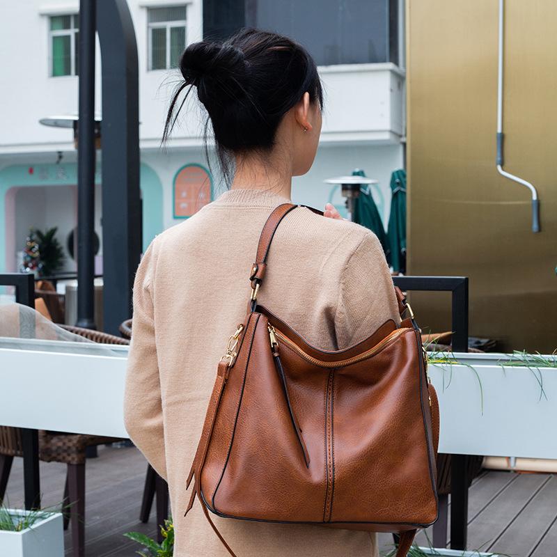 Large vegan leather hobo handbag for women with detachable long strap - Life's Fun Treasures