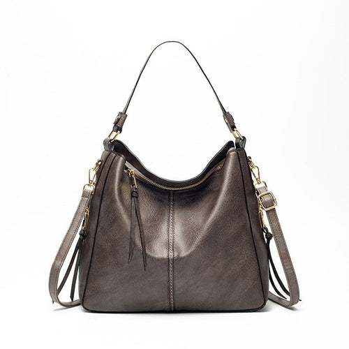 Large vegan leather hobo handbag for women with detachable long strap - Life's Fun Treasures