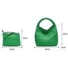 PU Leather Hand-woven Handbag 2 in 1 Single-shoulder Messenger - Life's Fun Treasures