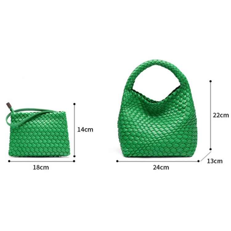 PU Leather Hand-woven Handbag 2 in 1 Single-shoulder Messenger - Life's Fun Treasures