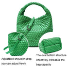 PU Leather Hand-woven Handbag 2 in 1 Single-shoulder Messenger - Life's Fun Treasures