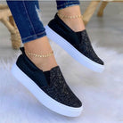 Moccasins Glitter Flat Female Loafers Shoes Black/Rose Gold/Black/Gold - Life's Fun Treasures