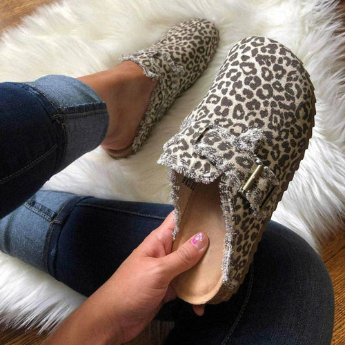 Flat Heel Round Toe Canvas Loafer Women's Vintage Clogs - Life's Fun Treasures