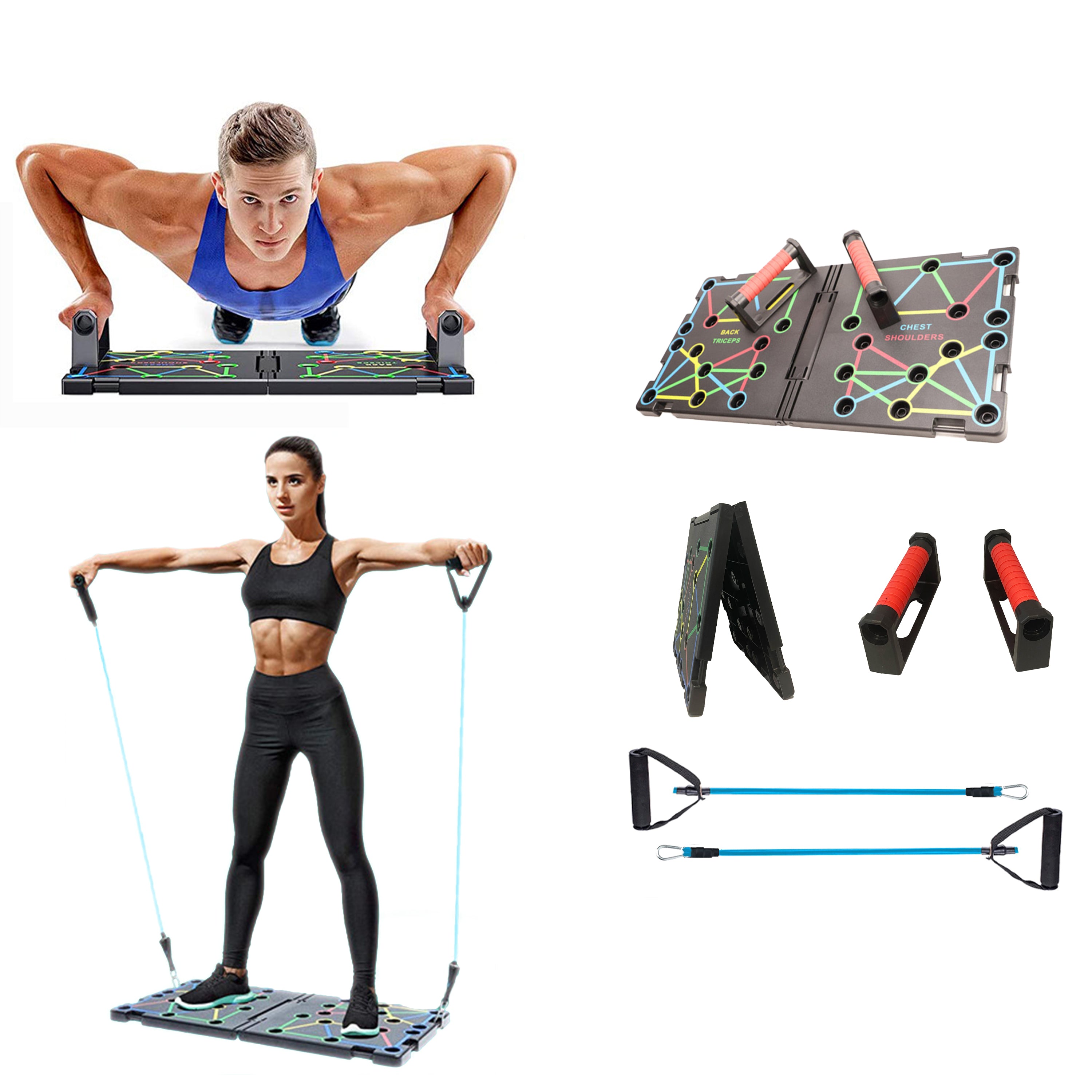 9 in 1 Push Up Rack Board System Fitness Workout Train Gym Exercise - Life's Fun Treasures