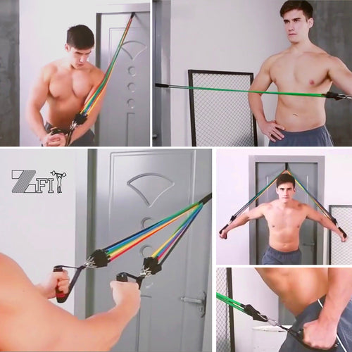 11 Pieces Resistance Bands Set Exercise Bands - Life's Fun Treasures