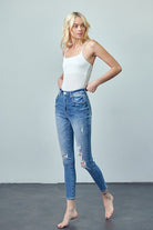 HIGH RISE ANKLE SKINNY JEANS - Life's Fun Treasures