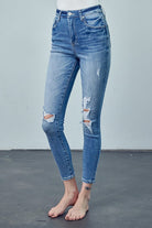 HIGH RISE ANKLE SKINNY JEANS - Life's Fun Treasures