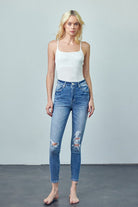 HIGH RISE ANKLE SKINNY JEANS - Life's Fun Treasures