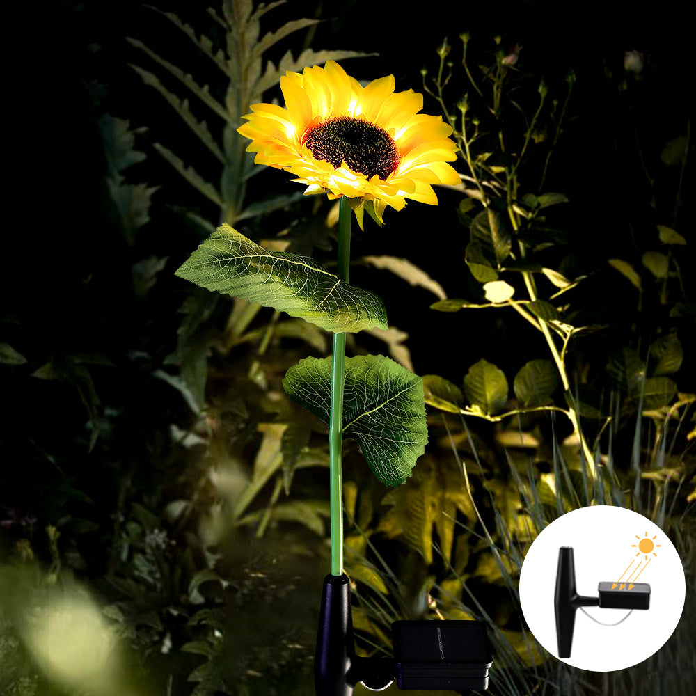 Solar Powered Sunflower Flowers Lights(2 Packs) - Life's Fun Treasures