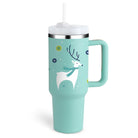 40 Oz Tumbler With Handle Straw Insulated, Stainless Steel Spill Proof Vacuum Coffee Cup Tumbler With Lid Tapered Mug Gifts For Valentine Lover Suitable For Car Gym Office Travel.