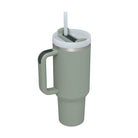 40 Oz Tumbler With Handle Straw Insulated, Stainless Steel Spill Proof Vacuum Coffee Cup Tumbler With Lid Tapered Mug Gifts For Valentine Lover Suitable For Car Gym Office Travel.