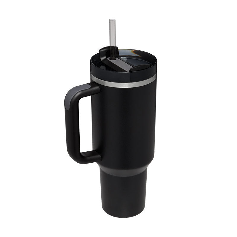 40 Oz Tumbler With Handle Straw Insulated, Stainless Steel Spill Proof Vacuum Coffee Cup Tumbler With Lid Tapered Mug Gifts For Valentine Lover Suitable For Car Gym Office Travel.