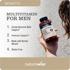 Multivitamin For Men - Complete Mens Multivitamins & Multiminerals With Vitamin A, C, D, E, B12, Zinc & More Essential Vitamins For Men - Mens Vitamins For Energy, Focus, And Mens Health. 60 Capsules.