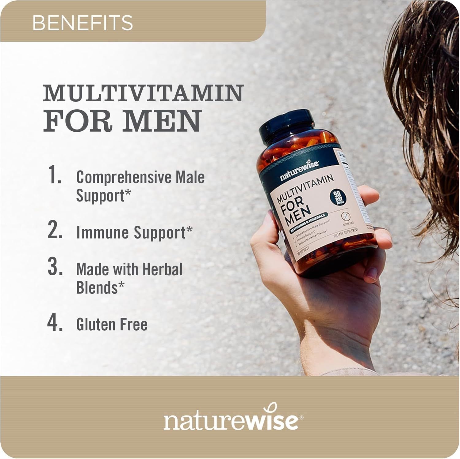 Multivitamin For Men - Complete Mens Multivitamins & Multiminerals With Vitamin A, C, D, E, B12, Zinc & More Essential Vitamins For Men - Mens Vitamins For Energy, Focus, And Mens Health. 60 Capsules.