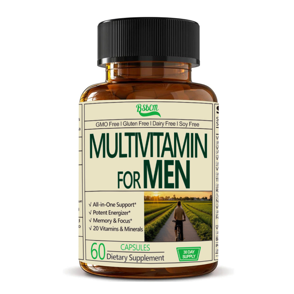 Multivitamin For Men - Complete Mens Multivitamins & Multiminerals With Vitamin A, C, D, E, B12, Zinc & More Essential Vitamins For Men - Mens Vitamins For Energy, Focus, And Mens Health. 60 Capsules.