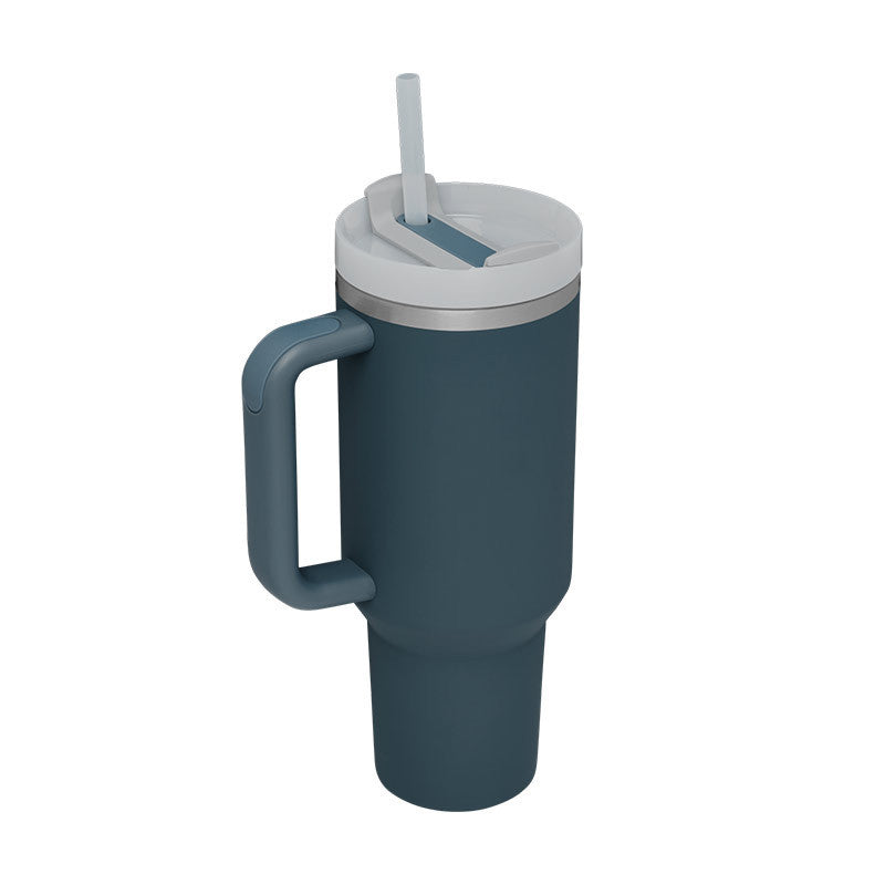 40 Oz Tumbler With Handle Straw Insulated, Stainless Steel Spill Proof Vacuum Coffee Cup Tumbler With Lid Tapered Mug Gifts For Valentine Lover Suitable For Car Gym Office Travel.