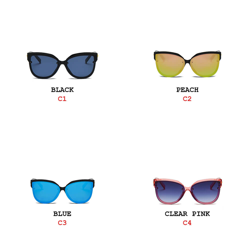 LENOIR | Women Oversized Mirrored Cat Eye Sunglasses - Life's Fun Treasures