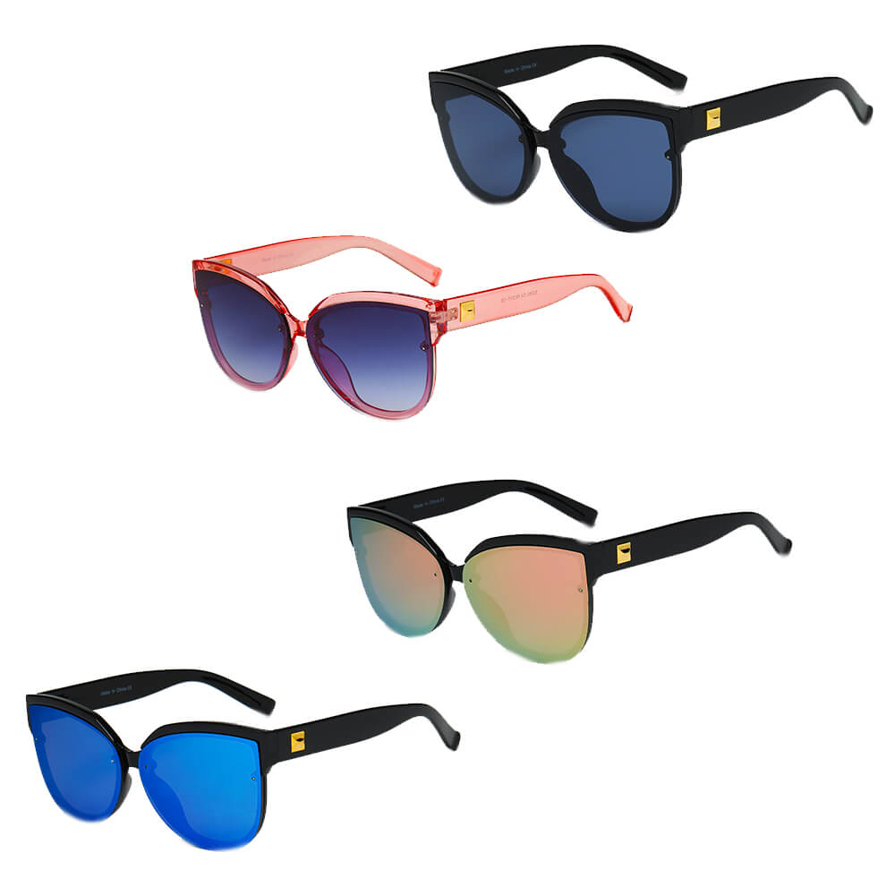 LENOIR | Women Oversized Mirrored Cat Eye Sunglasses - Life's Fun Treasures