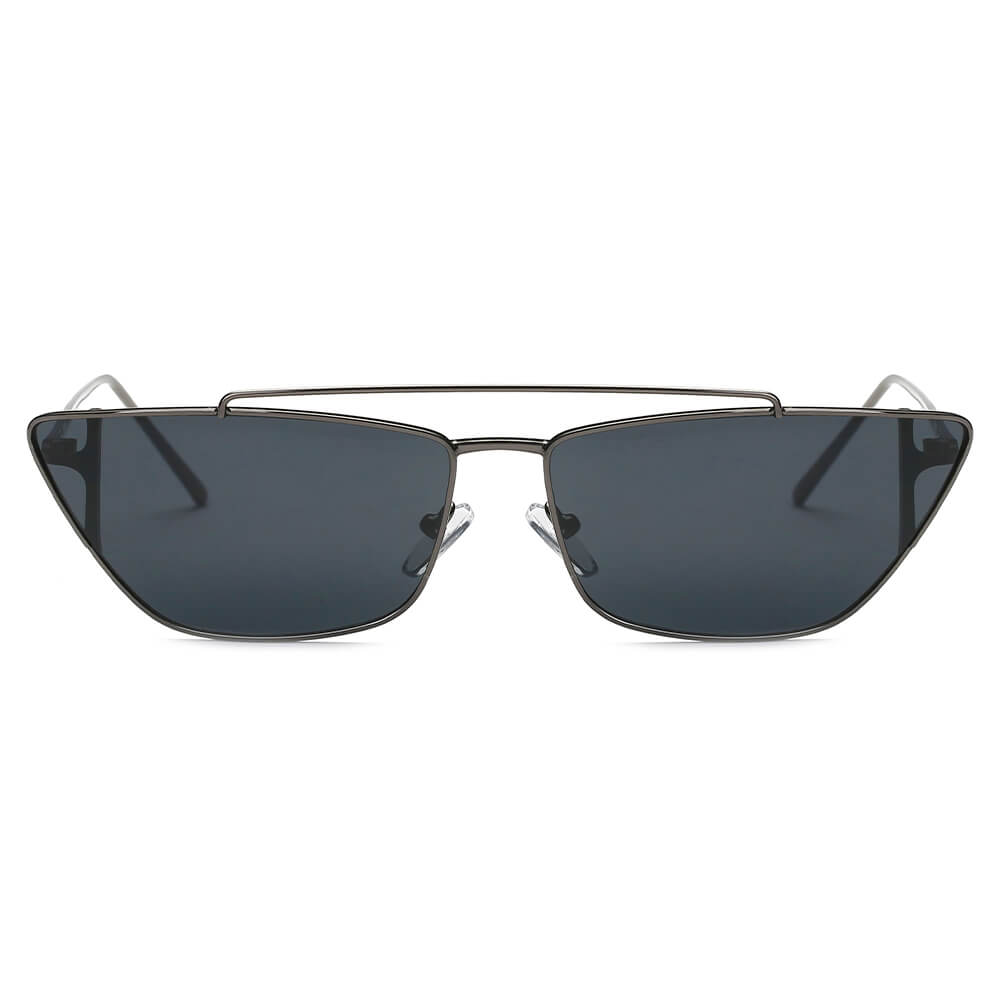 ESTEVAN | Women Metal Retro Flat Lens Rectangular Sunglasses - Life's Fun Treasures
