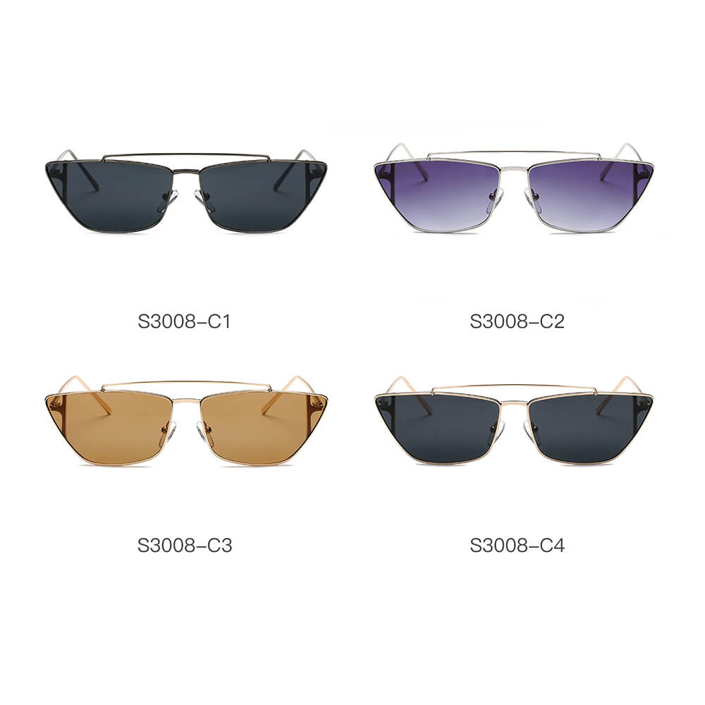 ESTEVAN | Women Metal Retro Flat Lens Rectangular Sunglasses - Life's Fun Treasures