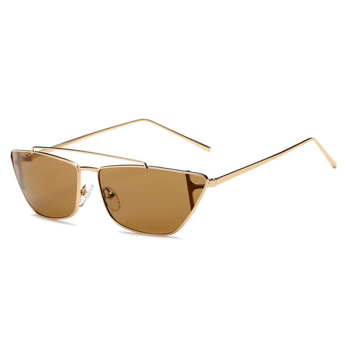 ESTEVAN | Women Metal Retro Flat Lens Rectangular Sunglasses - Life's Fun Treasures