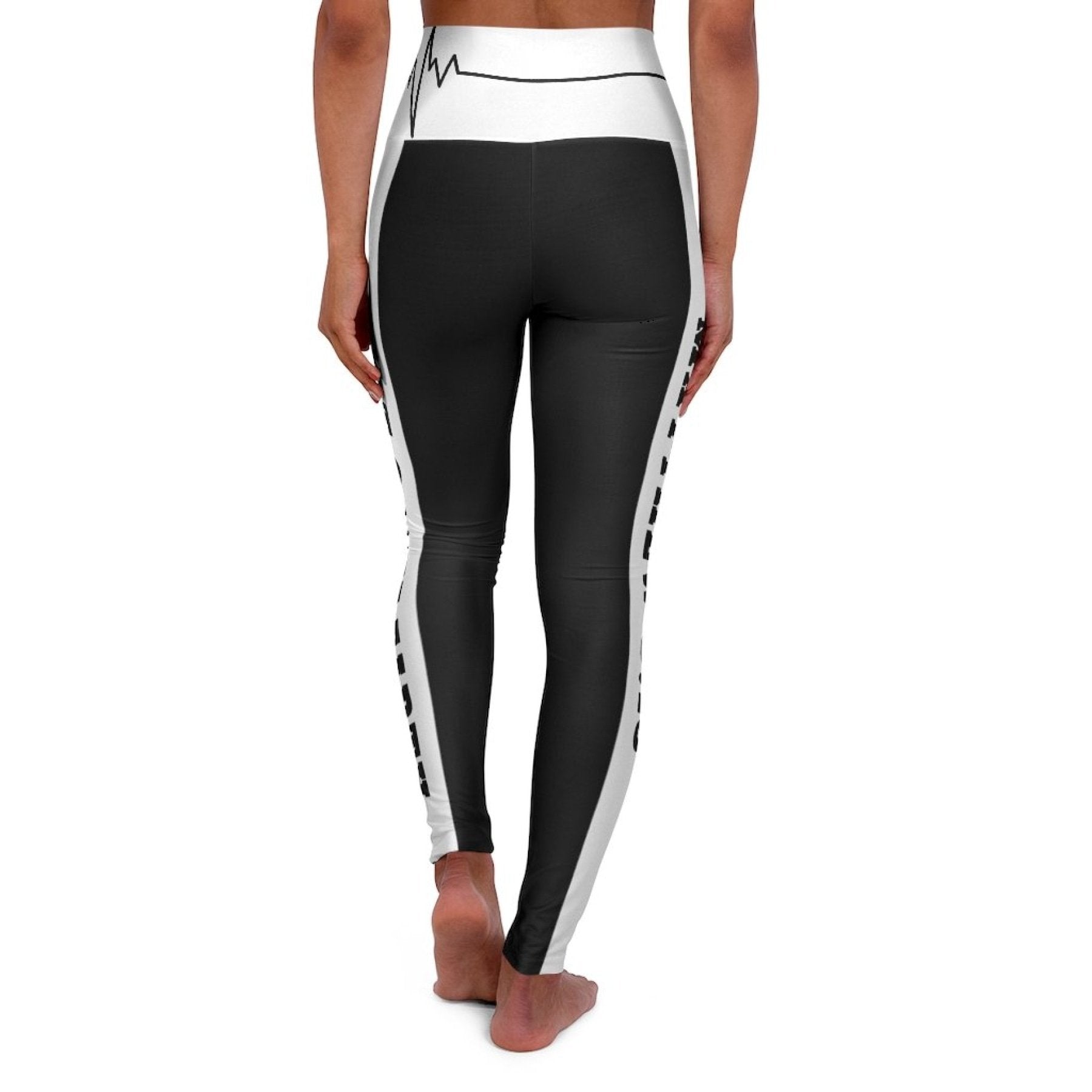 Womens High-waist Fitness Legging Yoga Pants - Black White Salt of the.