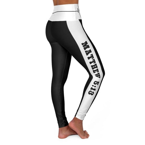 Womens High-waist Fitness Legging Yoga Pants - Black White Salt of the.