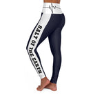 Womens High Waist Fitness Leggings - Navy Blue Salt of the Earth - Life's Fun Treasures