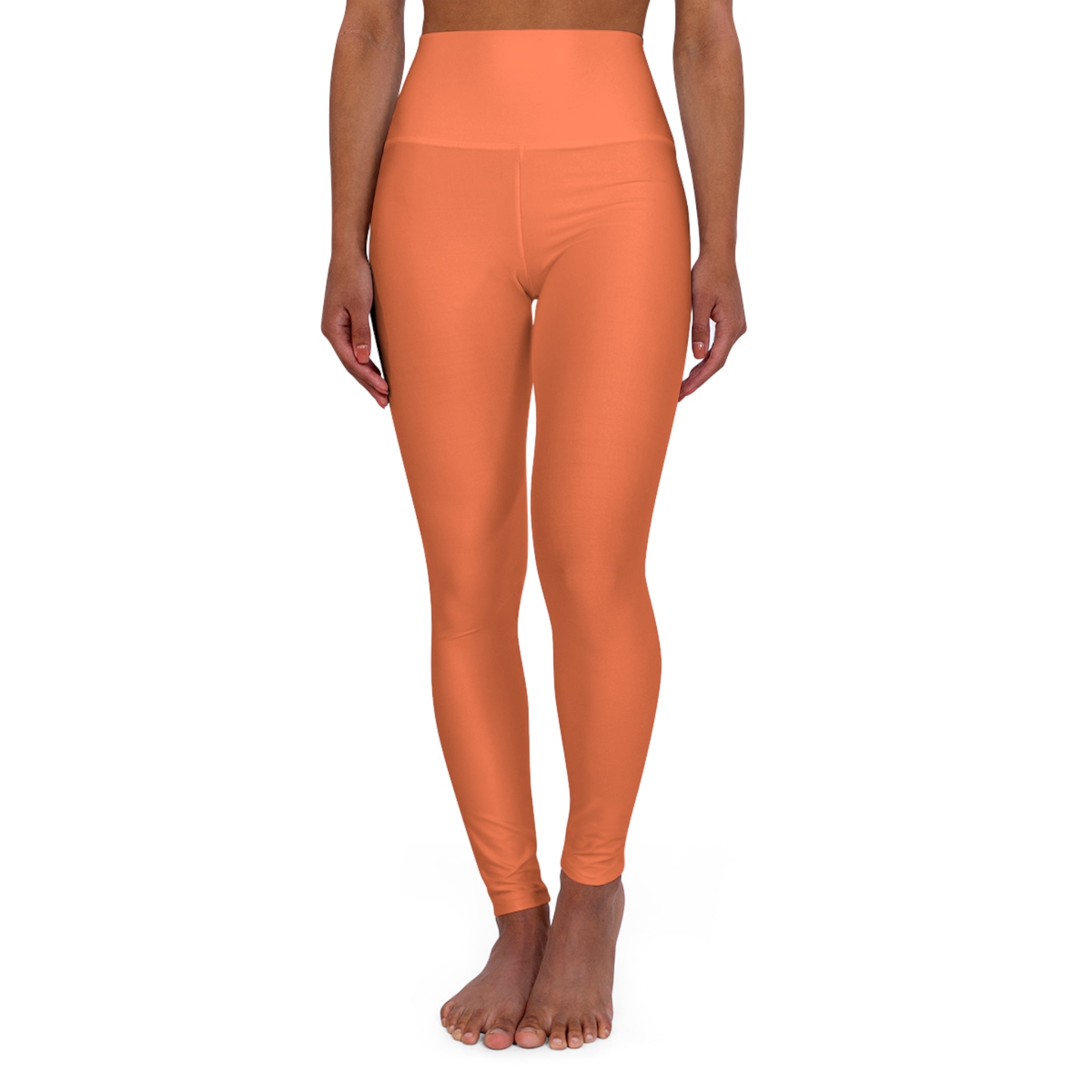 Womens High-waist Fitness Legging Yoga Pants - Coral Orange Red - Life's Fun Treasures